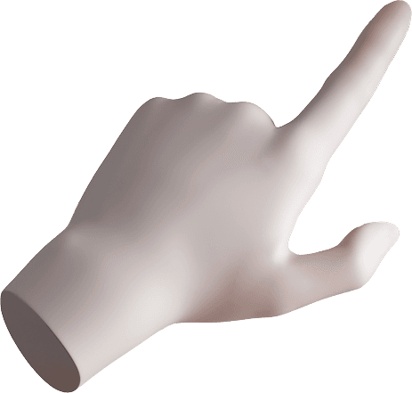 Hand interacting with UI