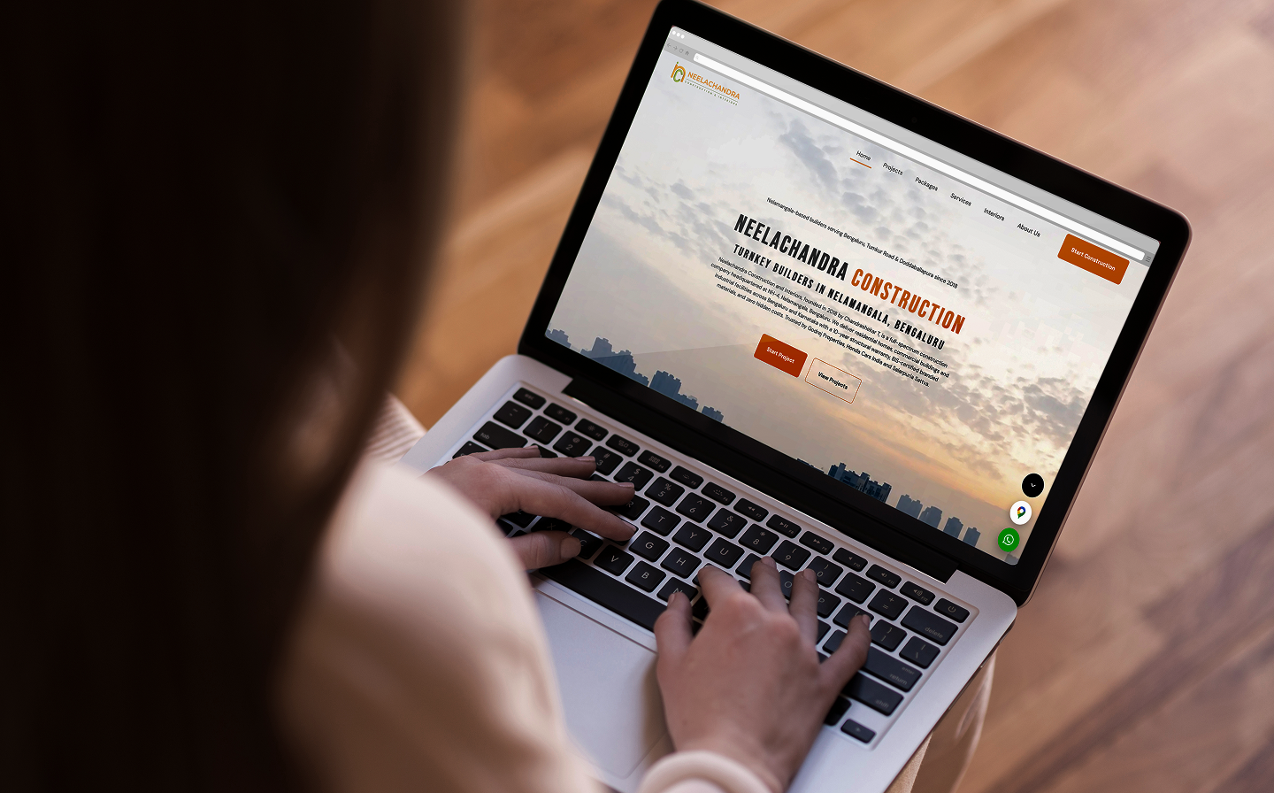 Neelachandra Website on Laptop